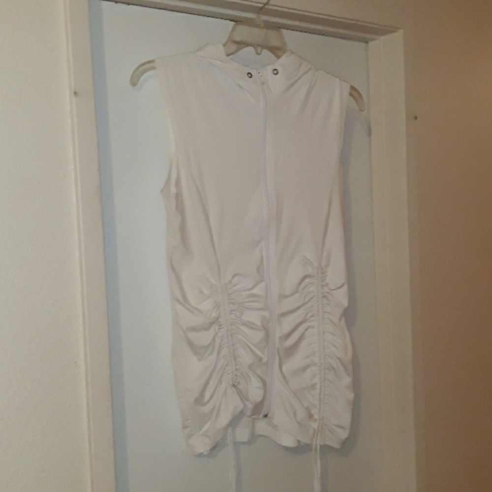 Short sleeved zipper front hoodie